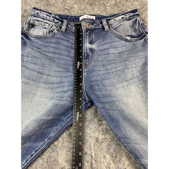 KanCan Mid‎ Rise Raw Hem Jeans Womens Size 32 Medium Wash - Picture 13 of 13